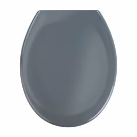 Tmavosivé WC sedadlo s jednoduchým zatváraním Wenko Premium Ottana, 45,2 x 37,6 cm