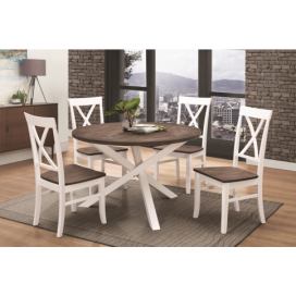 VerDesign, GRENADA drevený jedálenský stôl, biela/ wenge