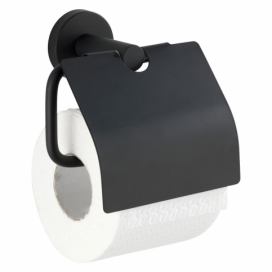 Čierny držiak na toaletný papier Wenko Bosio Cover
