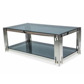 Byvajsnami SK, FASSIL konferenčný stolík, 120x60 cm, chróm/dymové sklo