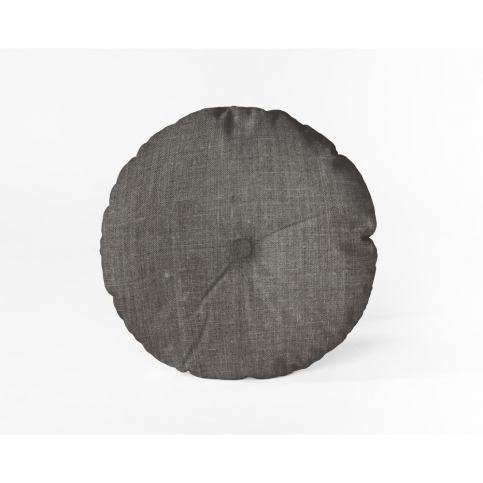 Sivý vankúš Linen Couture Cojin Redondo Cool Grey, ⌀ 45 cm Bonami.sk