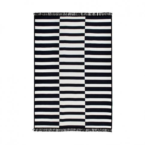 Čierno-biely obojstranný koberec Poros, 80 × 150 cm Bonami.sk