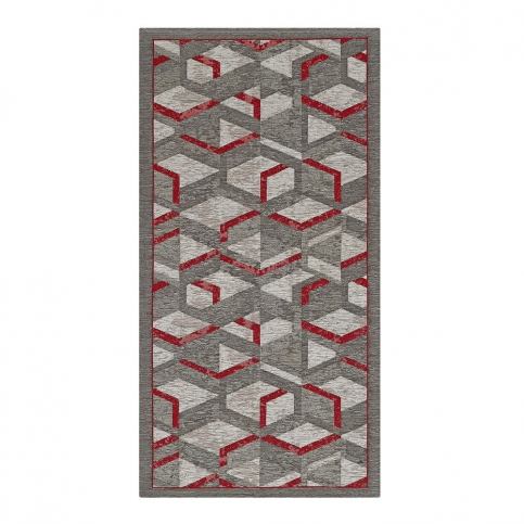 Sivo-červený behúň Floorita Hypnotik, 55 x 115 cm Bonami.sk