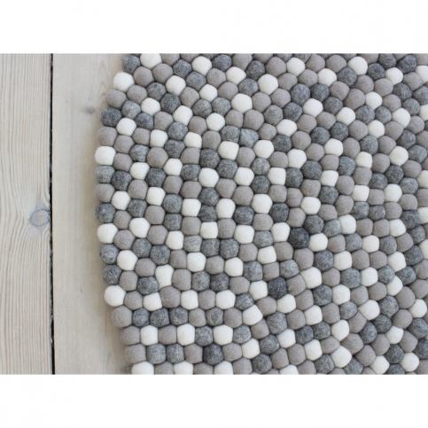 Svetlosivý guľôčkový vlnený koberec Wooldot Ball rugs, ⌀ 140 cm Bonami.sk