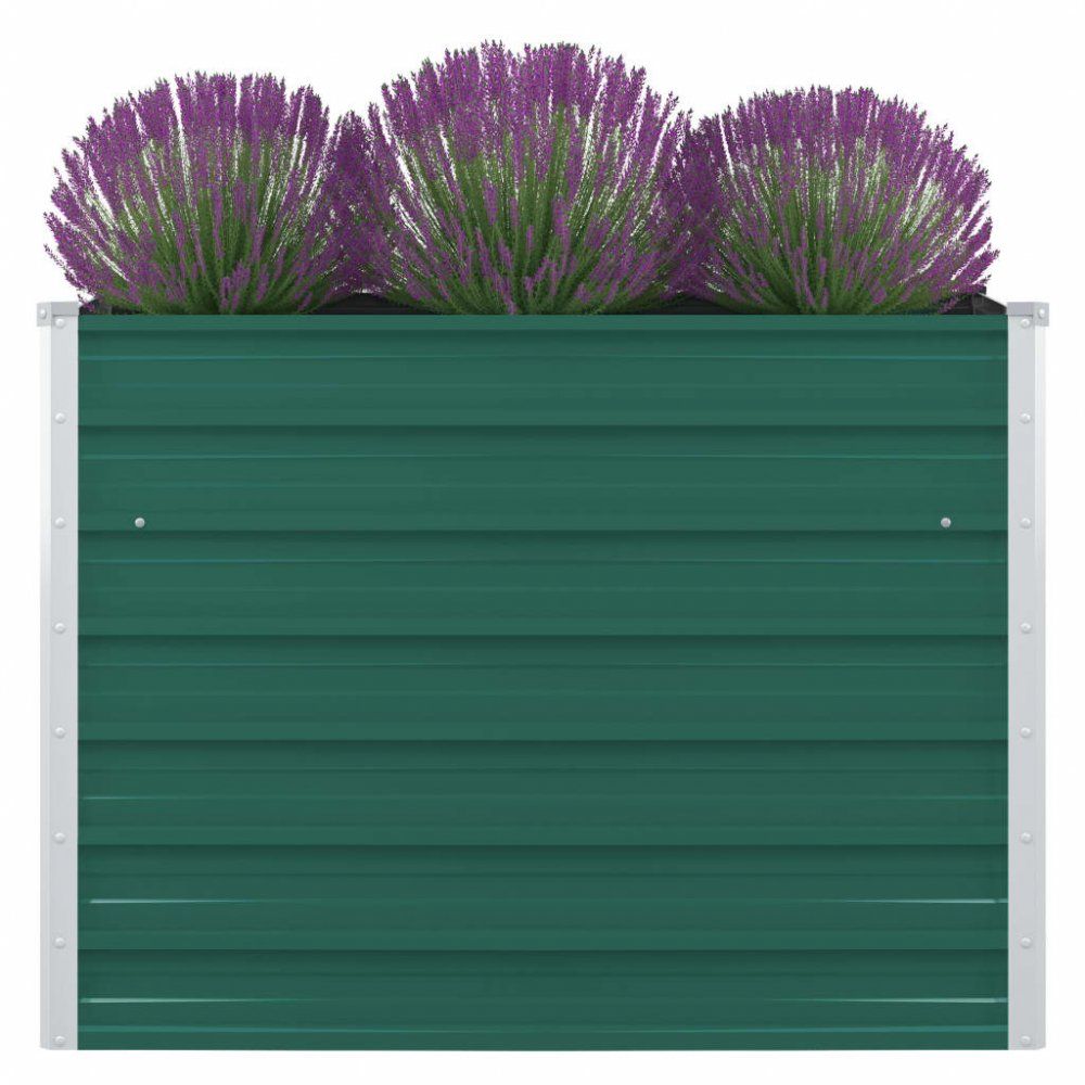 Vyvýšený záhradný truhlík 100 x 100 x 77 cm pozinkovaná oceľ Zelená - dekorhome.sk