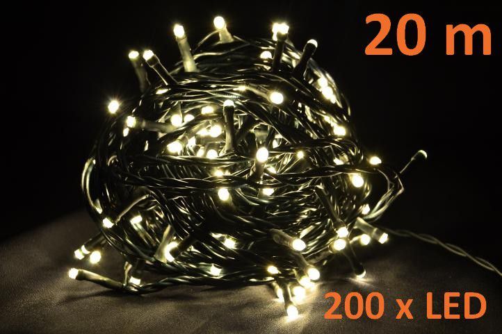 Nexos 4267 Vianočné LED osvetlenie - 20 m, 200 LED teple biela - Kokiskashop.sk