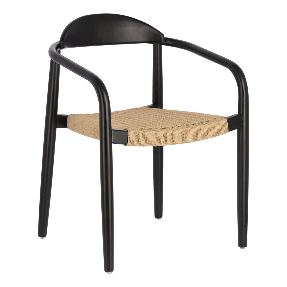 Béžovo-čierna záhradná stolička z eukalytového dreva La Forma Glynis - Bonami.sk