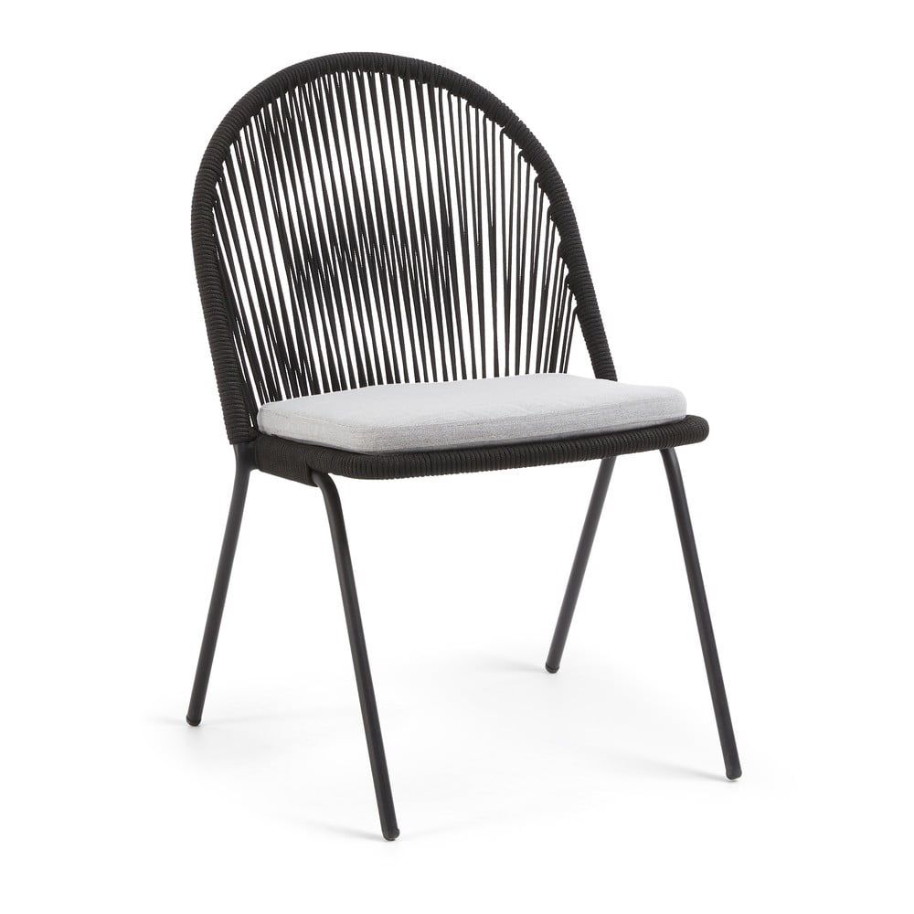 Čierna záhradná stolička s oceľovou konštrukciou La Forma Stand - Bonami.sk