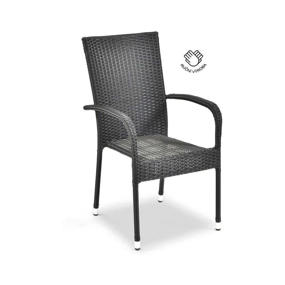 Čierna záhradná stolička z umelého ratanu Le Bonom Paris, výška 95 cm - Bonami.sk