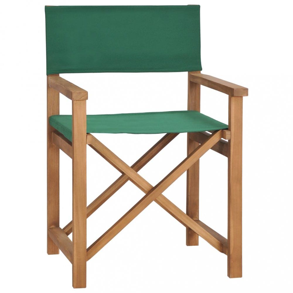Režisérska stolička teakové drevo Dekorhome Zelená - dekorhome.sk