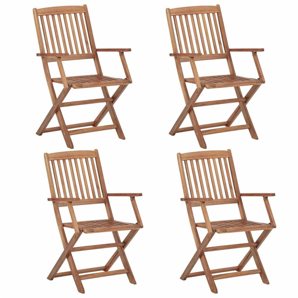 Skladacia záhradná stolička 4 ks akáciové drevo Dekorhome - dekorhome.sk