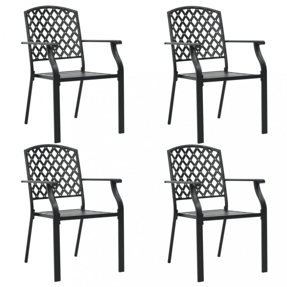 Stohovateľné záhradné stoličky 4 ks čierna Dekorhome - dekorhome.sk