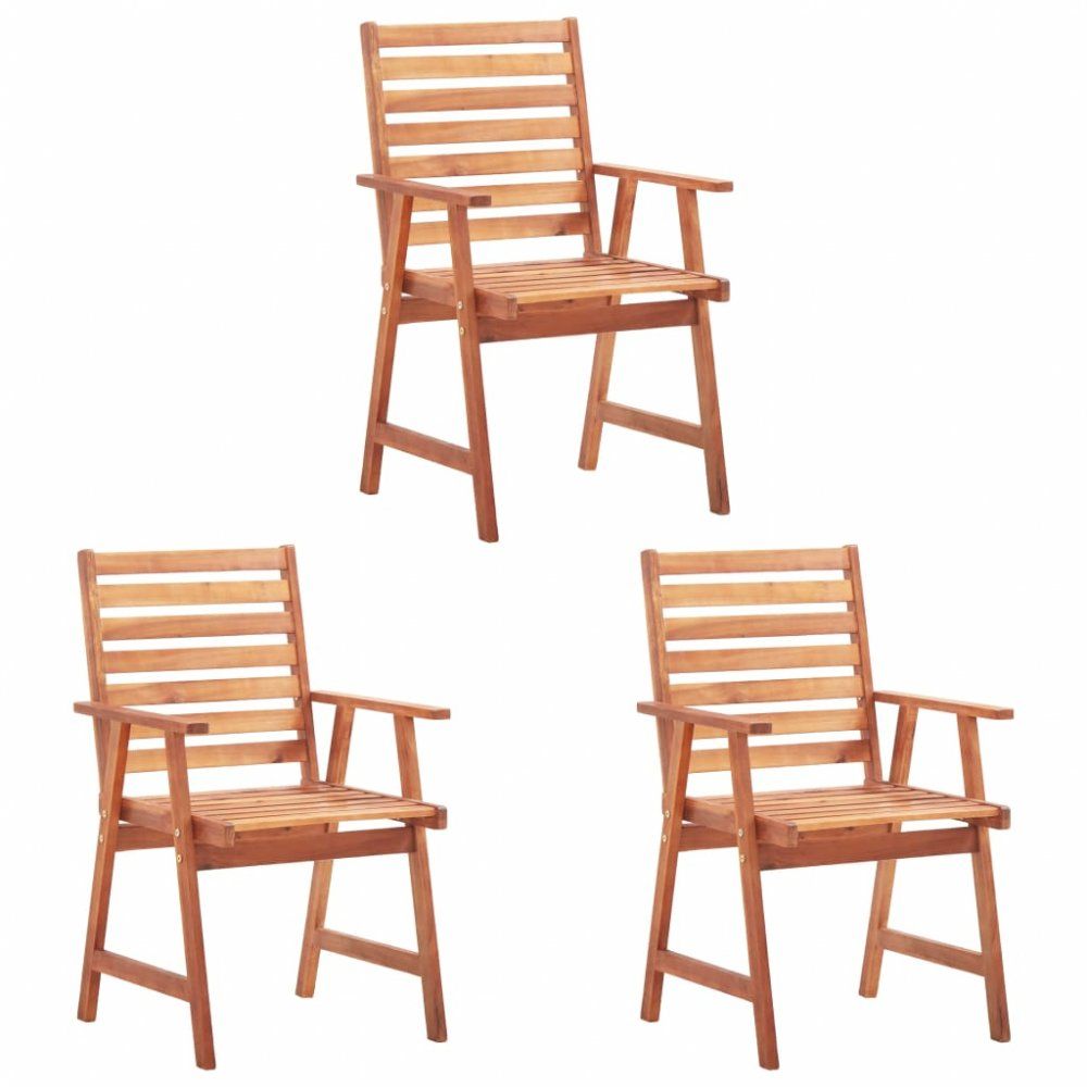 Záhradná jedálenská stolička 3 ks akáciové drevo Dekorhome - dekorhome.sk