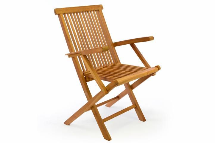 Divero 2159 Skladacia stolička z teakového dreva - Kokiskashop.sk