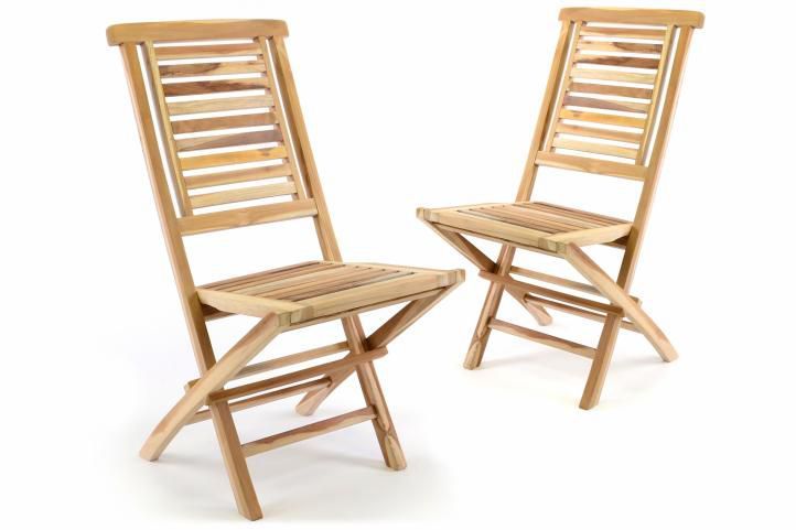 Divero Hantown 41004 Sada 2 ks záhradná stolička skladacia z masívneho tíkového dreva - Kokiskashop.sk