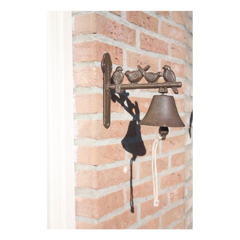Liatinový nástenný zvonček s dekoratívnymi vtáčikmi Esschert Design - Bonami.sk