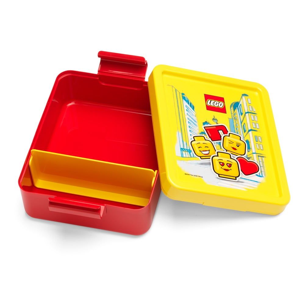 Červený box na desiatu so žltým vekom LEGO® Iconic - Bonami.sk