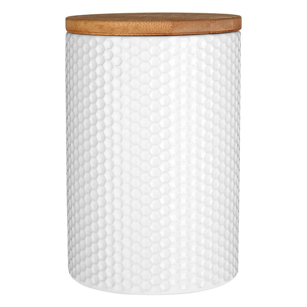 Biela dóza s bambusovým vrchnákom Premier Housewares, ⌀ 10 cm - Bonami.sk
