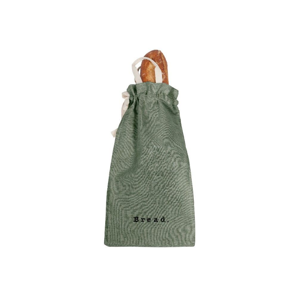 Látkový vak na chlieb s prímesou ľanu Linen Couture Bag Green Moss, výška 42 cm - Bonami.sk