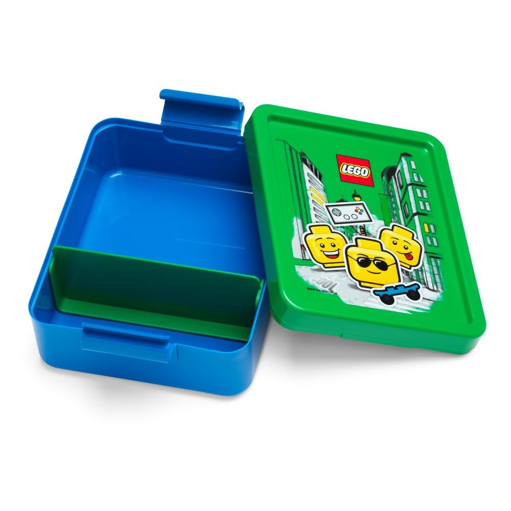 Modrý box na desiatu so zeleným vekom LEGO® Iconic - Bonami.sk