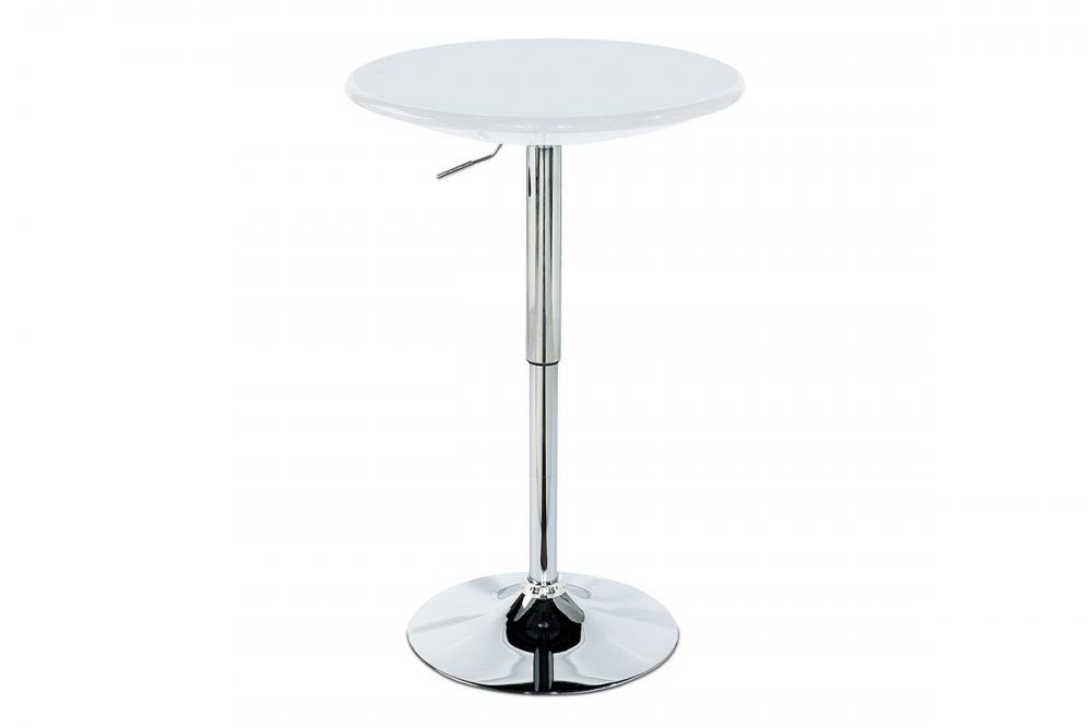 Barový stôl AUB-4010 plast / chróm Autronic Biela - dekorhome.sk