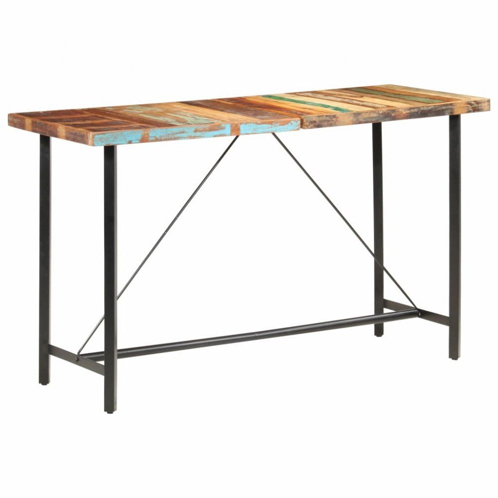 Barový stôl masívne drevo / oceľ Dekorhome Recyklované drevo - dekorhome.sk