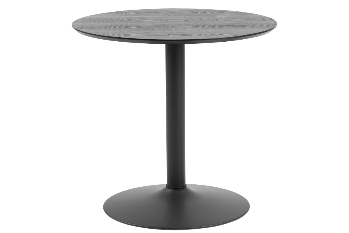 Norddan Dizajnový okrúhly barový stôl Kane 70 cm imitácia mramoru / čierny - ESTILOFINA.SK
