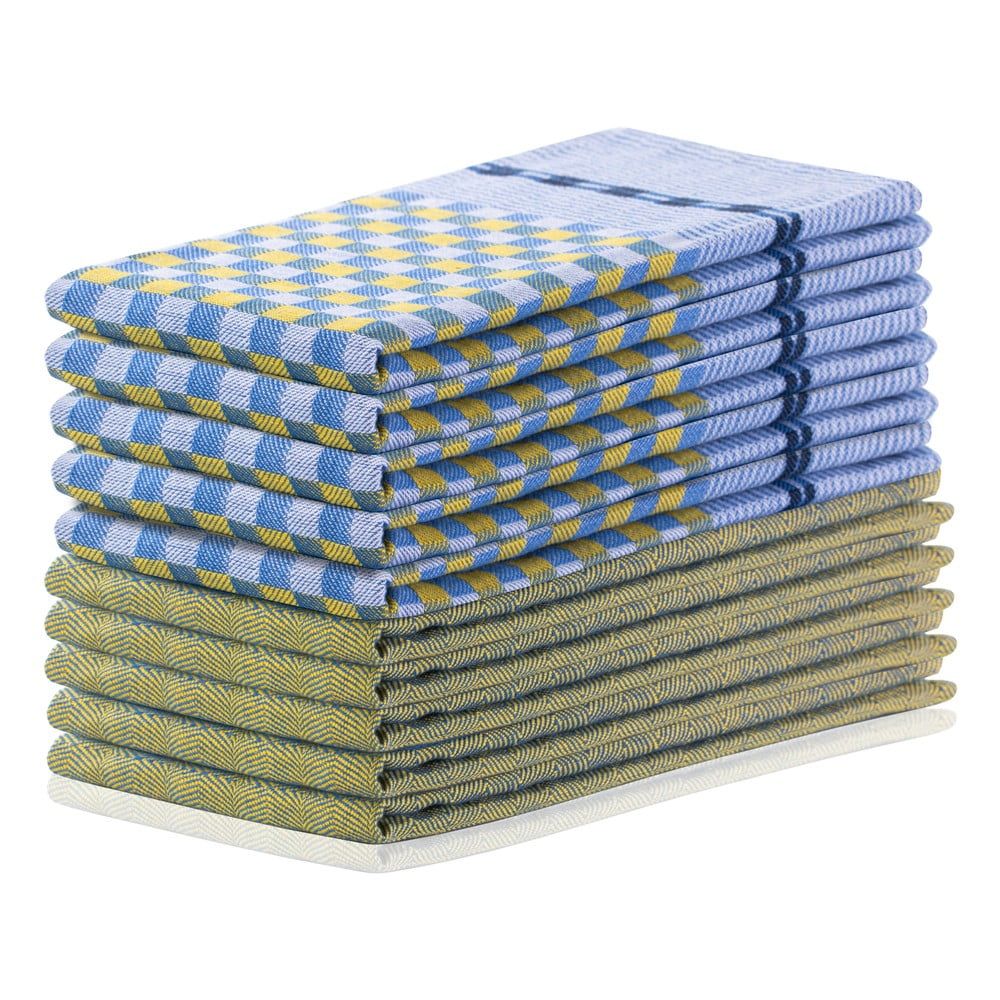 Súprava 10 žlto-modrých bavlnených utierok DecoKing Louie, 50 x 70 cm - Bonami.sk