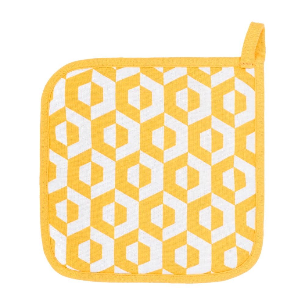 Sada 2 žltých bavlnených chňapiek Tiseco Home Studio Hexagon - Bonami.sk