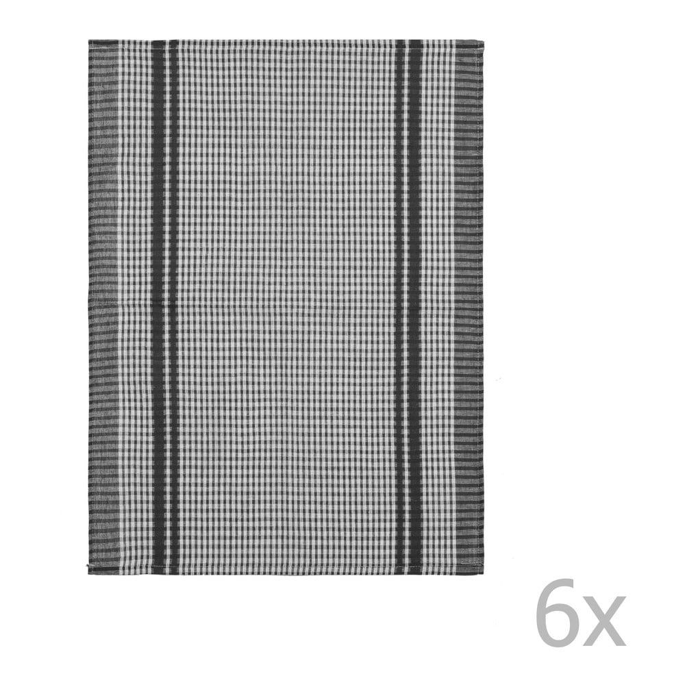 Sada 6 čiernych bavlnených utierok Tiseco Home Studio Waffle, 50 × 70 cm - Bonami.sk