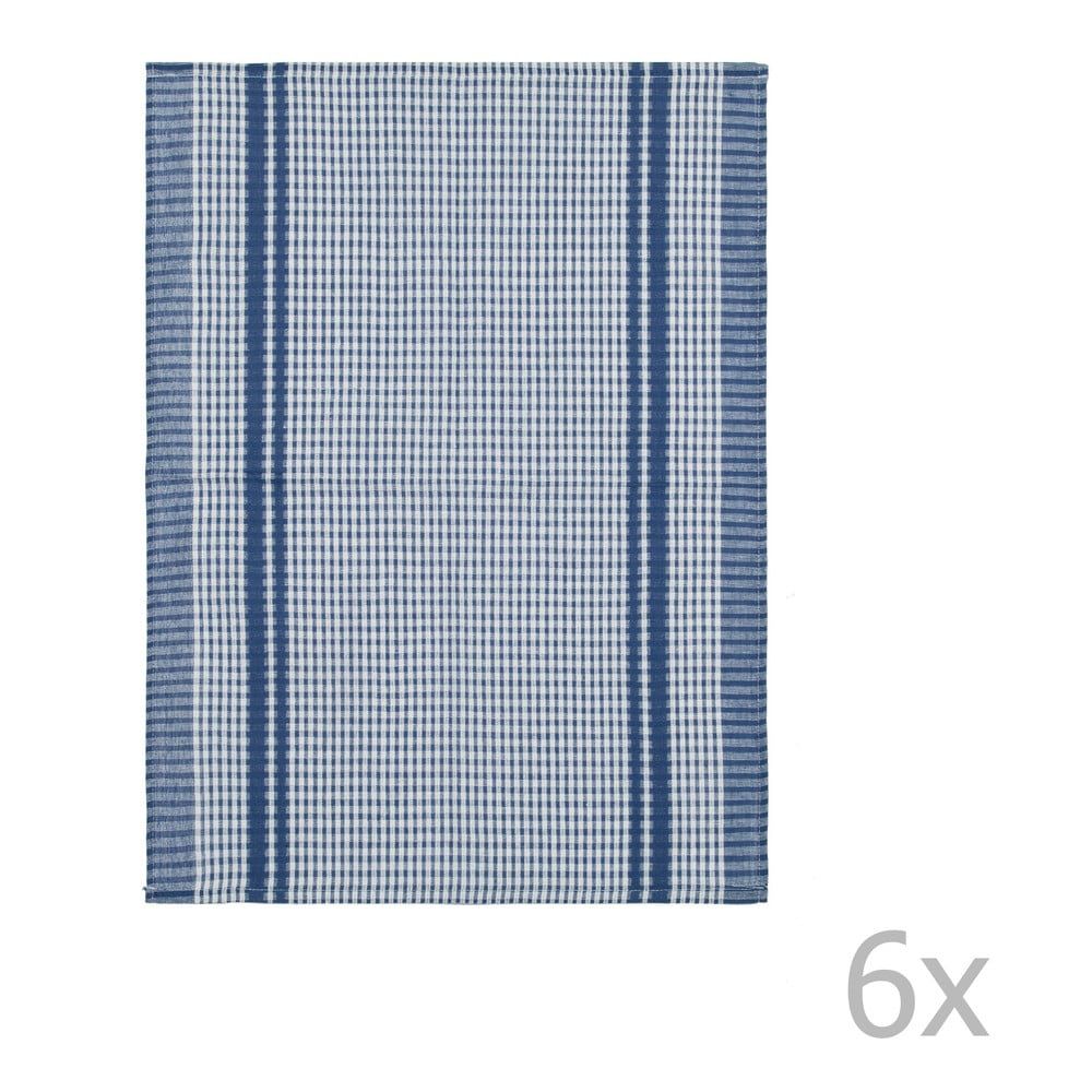 Sada 6 modrých bavlnených utierok Tiseco Home Studio Waffle, 50 × 70 cm - Bonami.sk