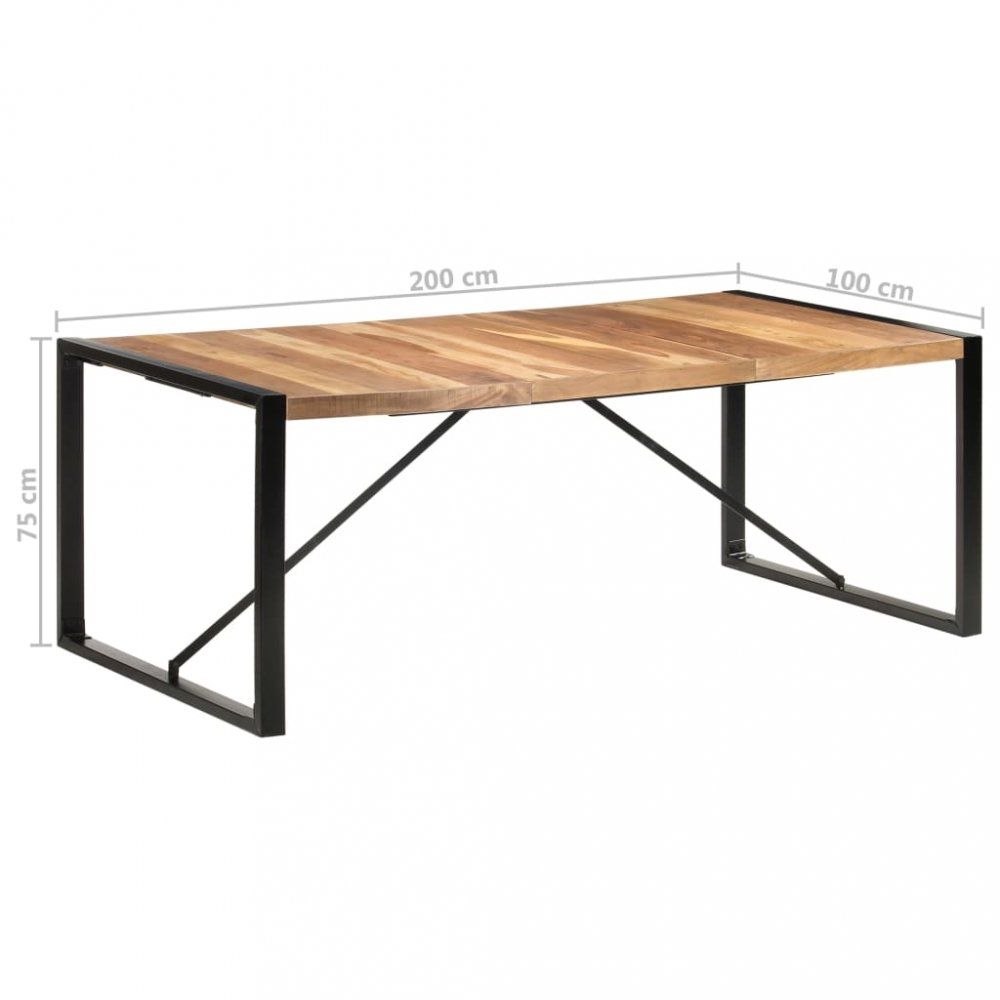 Jedálenský stôl masívne drevo / kov Dekorhome 200x100x75 cm - dekorhome.sk