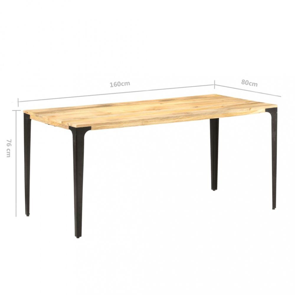 Jedálenský stôl masívne drevo / oceľ Dekorhome 160x80x76 cm - dekorhome.sk