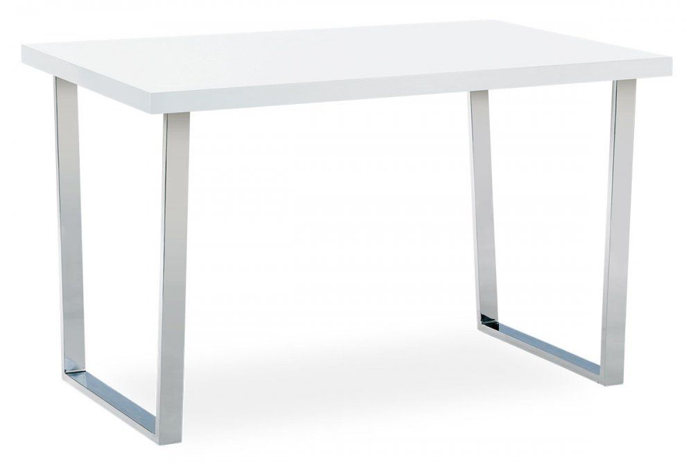 Jedálenský stôl AT-2077 WT biela / chróm Autronic - dekorhome.sk