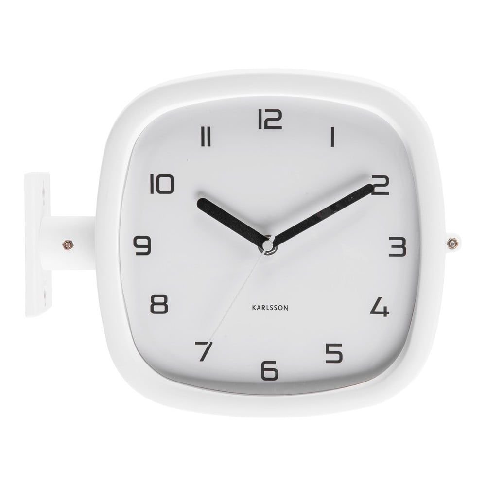 Biele nástenné hodiny Karlsson Slides, 29 x 24,5 cm - Bonami.sk