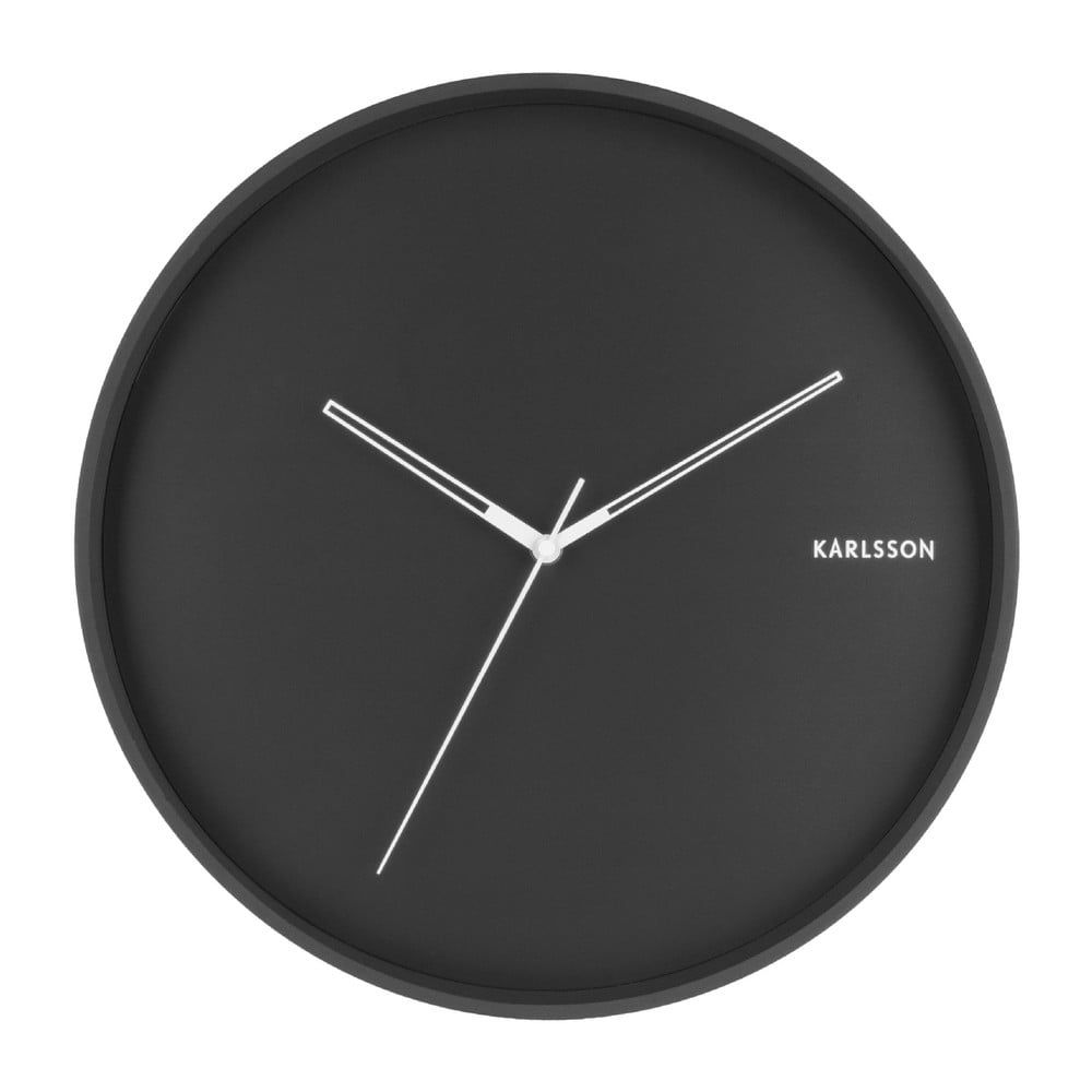 Čierne nástenné hodiny Karlsson Hue, ø 40 cm - Bonami.sk