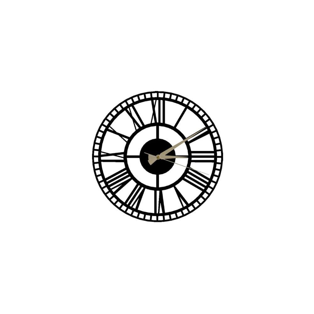 Čierne nástenné hodiny Roman Clock 2, ⌀ 50 cm - Bonami.sk