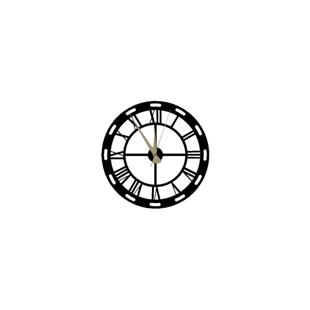 Čierne nástenné hodiny Roman Clock, 48 × 50 cm - Bonami.sk