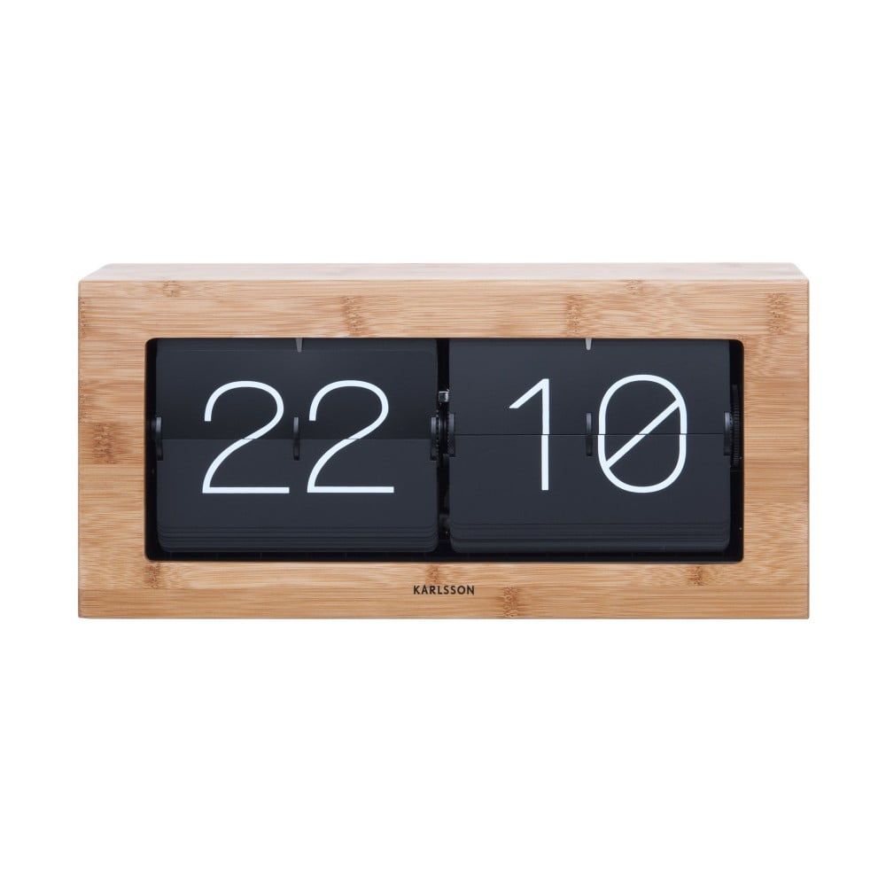 Drevené preklápajúce hodiny Karlsson Flip, 37 × 17,5 cm - Bonami.sk