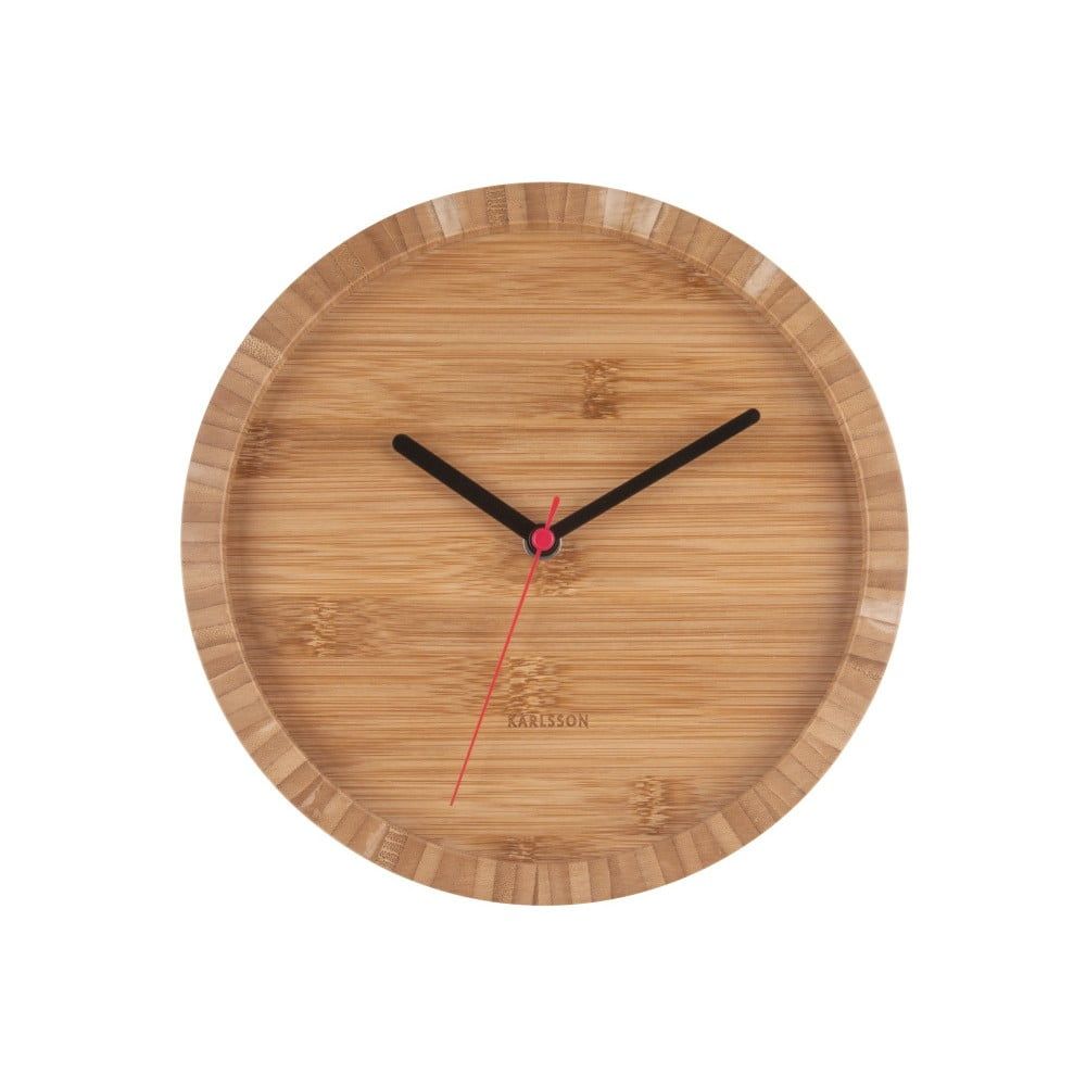 Hnedé nástenné bambusové hodiny Karlsson Tom, ⌀ 26 cm - Bonami.sk