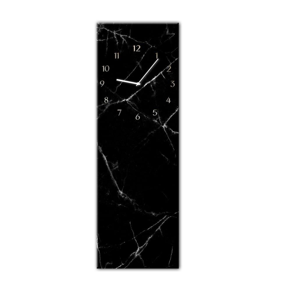 Nástenné hodiny Styler Glassclock Black Marble, 20 × 60 cm - Bonami.sk