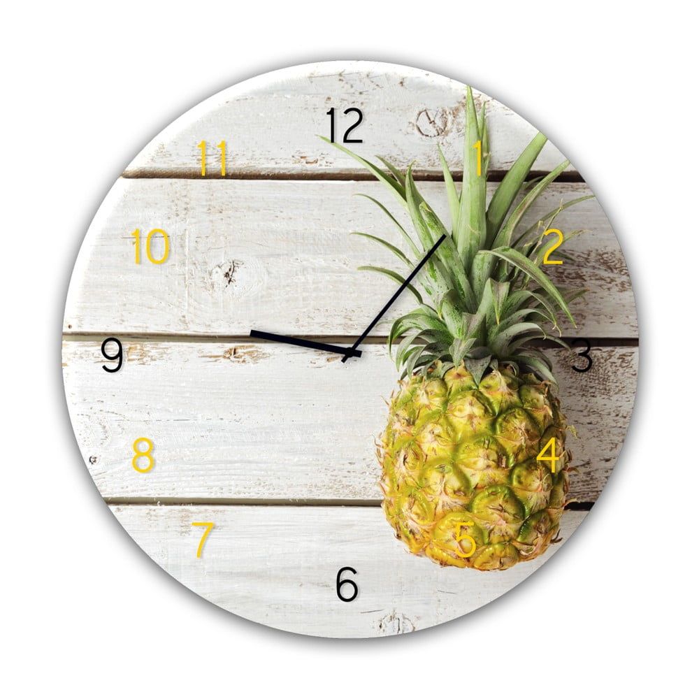 Nástenné hodiny Styler Glassclock Pineapple, ⌀ 30 cm - Bonami.sk