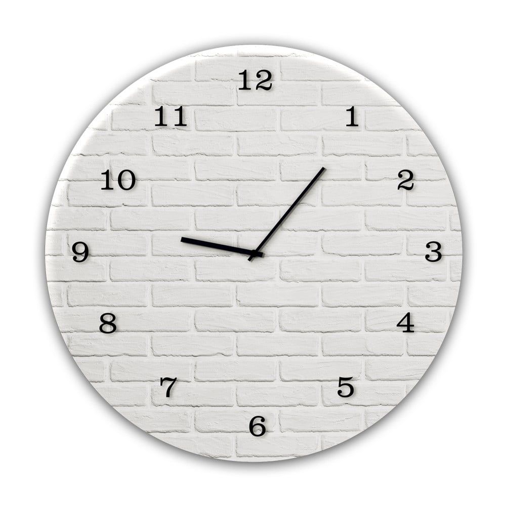 Nástenné hodiny Styler Glassclock White Brick, ⌀ 30 cm - Bonami.sk