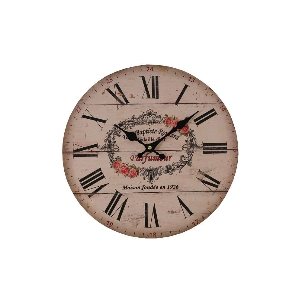 Ružové hodiny Antic Line Parfumer, ⌀ 34 cm - Bonami.sk
