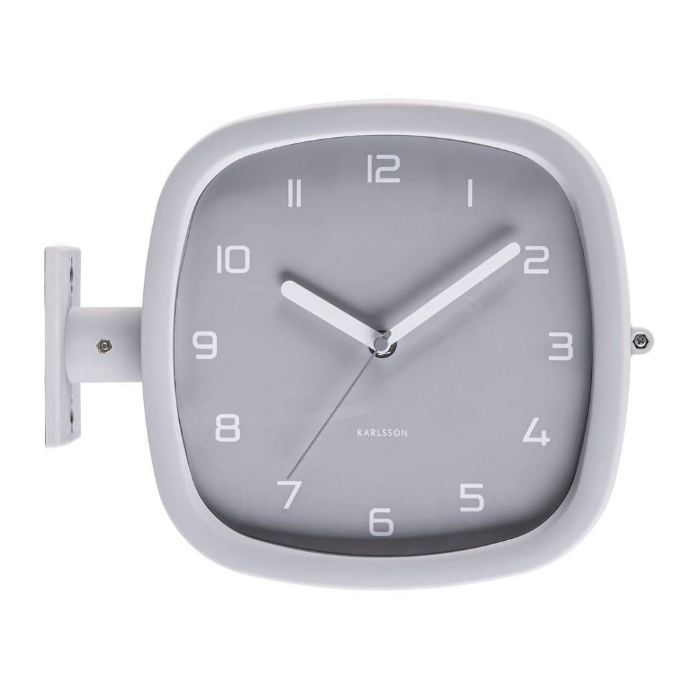 Sivé nástenné hodiny Karlsson Slides, 29 x 24,5 cm - Bonami.sk