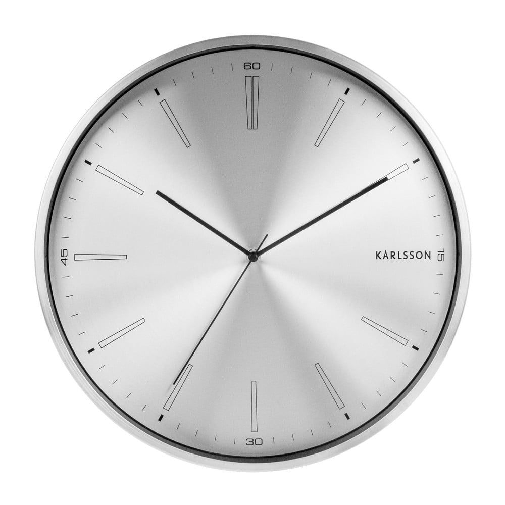 Sivé kovové hodiny Karlsson Distinct, ø 40 cm - Bonami.sk