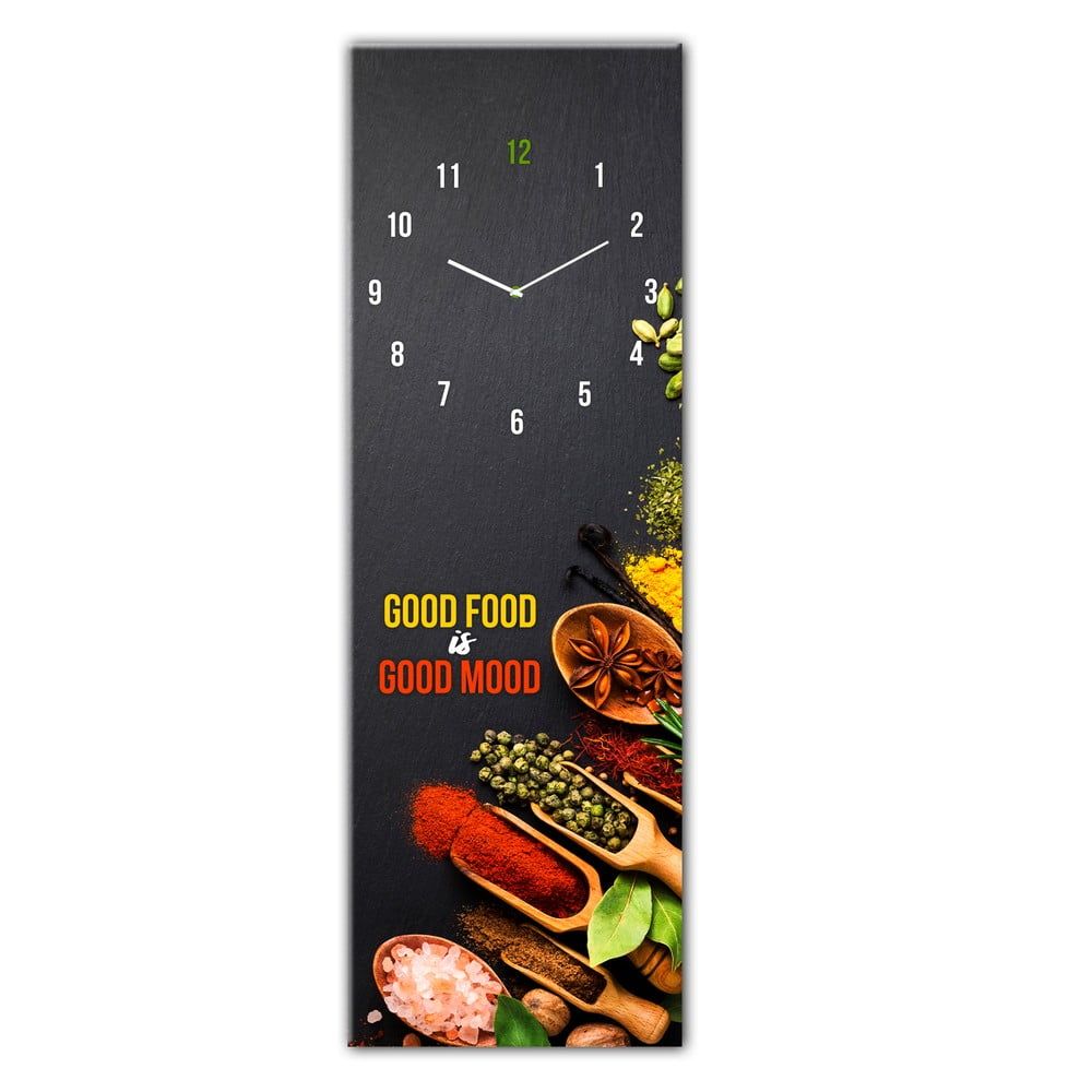 Sklenené nástenné hodiny Styler Good Food, 20 x 60 cm - Bonami.sk