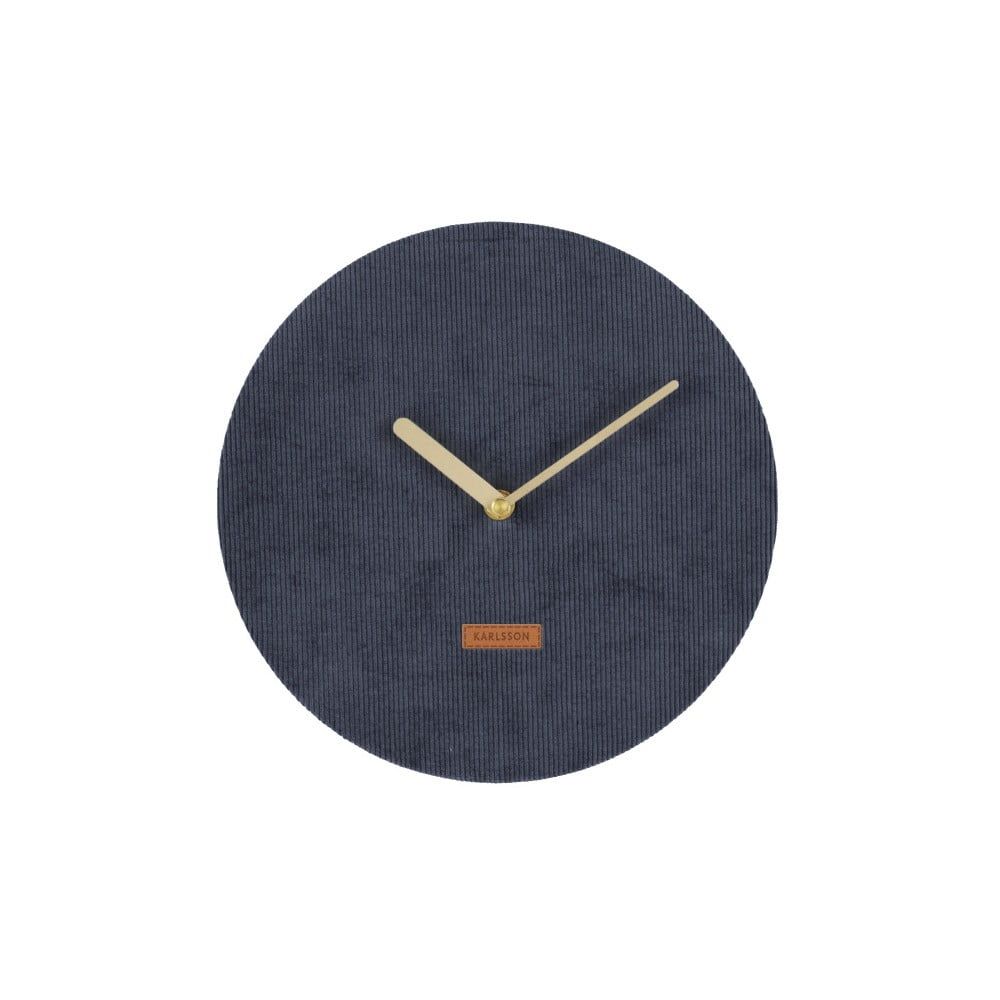 Tmavomodré nástenné hodiny s menčestrom Karlsson Corduroy, ⌀ 25 cm - Bonami.sk