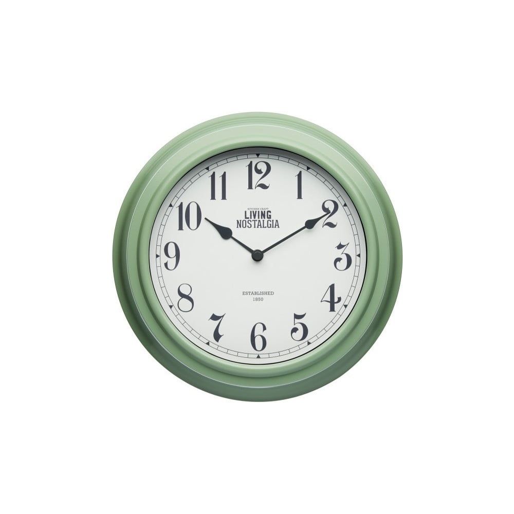 Zelené nástenné hodiny Kitchen Craft Living Nostalgia, ⌀ 25,5 cm - Bonami.sk