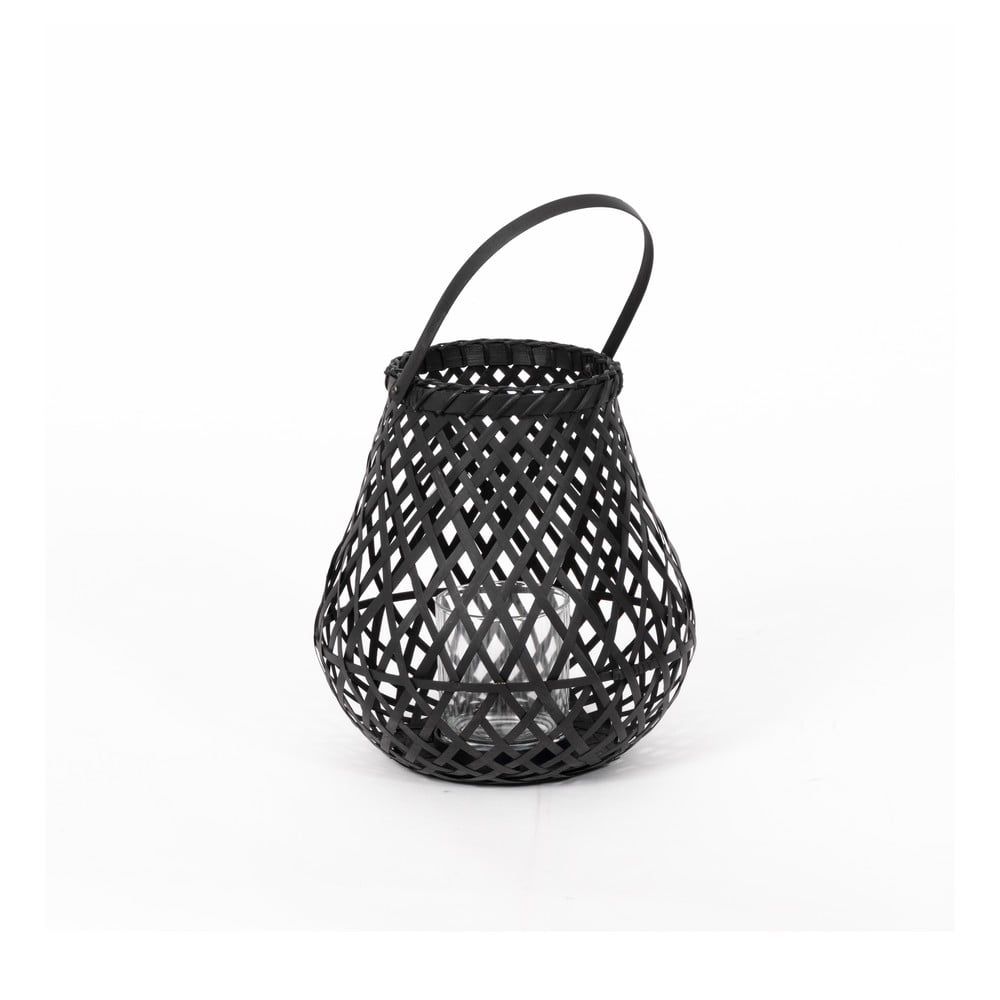 Čierny bambusový lampáš Compactor Bamboo Lantern, ⌀ 25 cm - Bonami.sk